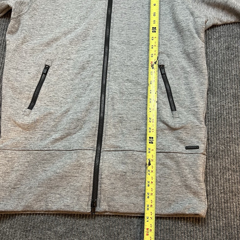 Athleta Jacket Womens Small CYA Stronger Hoodie Full Zip Long‎ Line Grey Stretch - Picture 6 of 12